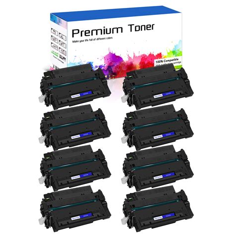 Used 8 Pack Black Ce255a 55a Toner For Hp Laserjet 500 Mfp M525f P3015 P3010 Ubb Threads