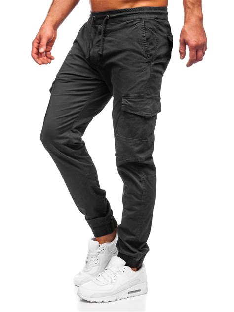 Bolf Herren Hose Cargohose Schwarzgrau Ct So