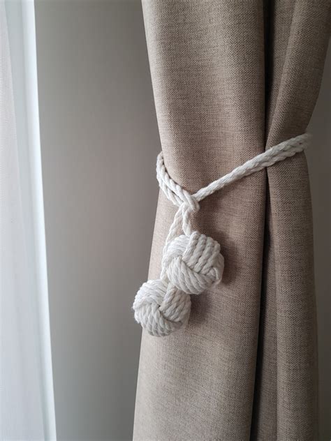 Monkey Fist Curtain Tieback Macrame Curtain Tiebacks Cotton Rope