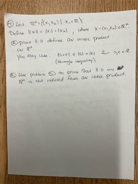 Solved 4 Let R2 X1x2∣x1∈r Define ∥x∥∣x1∣∣x2∣ Where