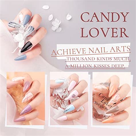 Candy Lover Gel Nail Polish Set 19 PCs 16 Popular Macaroon Colors with Base Top Coat Matte Top ...