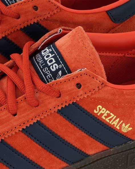 Adidas Originals Gum Sole Handball Spezial Trainers In Orange And Blue