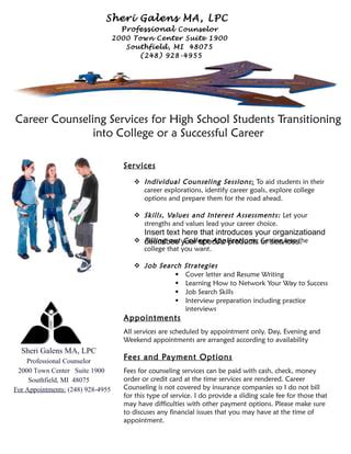 Career Counseling Office Flyer For Students | PDF