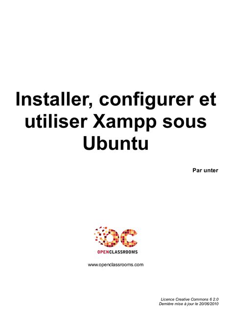 Installer Configurer Et Utiliser Xampp Sous Ubuntu Installer