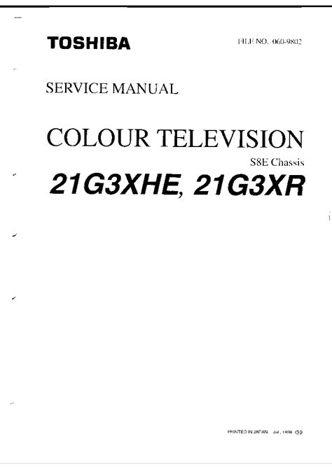 TOSHIBA 21G3XHE-21G3XR Service Manual download, schematics, eeprom ...
