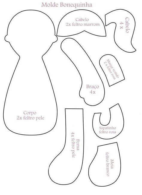 Moldes Para Artesanato Molde De Bonequinha Em Feltro