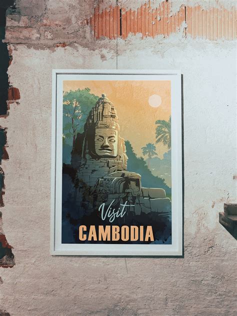 Cambodia Retro Vintage Travel Posters And Pictures Etsy