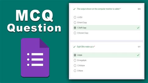 How To Create Mcq Question Paper In Google Forms Youtube