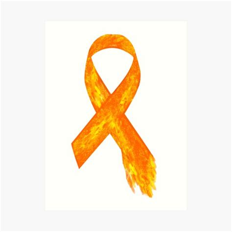 Crps Awareness Ribbon Orange Symbol Art Print For Sale By Raizepeace Redbubble