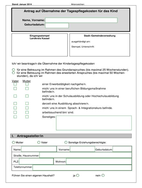 Fillable Online Landkreiskassel Antrag Auf Bernahme Der