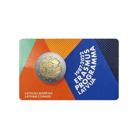 Latvia 2 Euro 2022 Erasmus ERA BU Coin Card