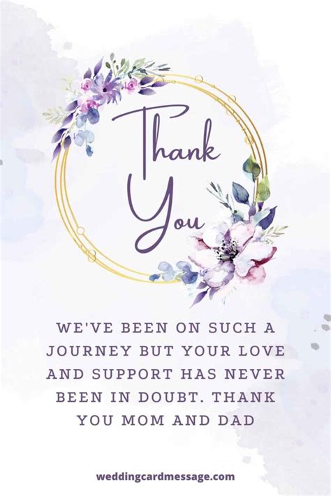 Wedding Thank You Notes to Parents (25+ Examples) - Wedding Card Message