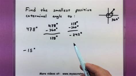 Trigonometry Finding Coterminal Angles Youtube