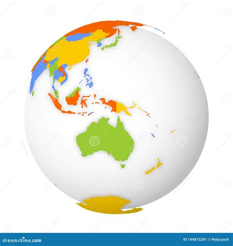 Mapa Pol Tico En Blanco De Australia Globo De La Tierra D Con El Mapa