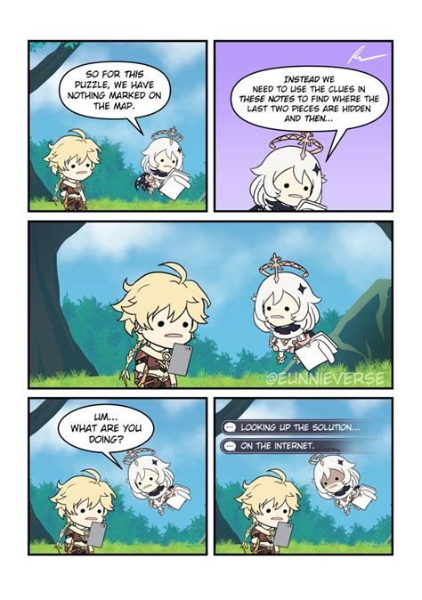 Safebooru 1boy 1girl Aether Genshin Impact Ahoge Blonde Hair Braid Cellphone Eunnieverse