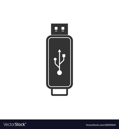 Usb Flash Drive Icon Isolated Flat Design Vector Image