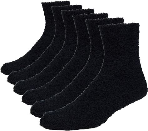 Fitu Men S Soft Warm Cozy Fuzzy Socks One Size Black Clothing Shoes And Jewelry