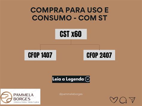 Cfop Uso E Consumo Com St - Compra para Uso e Consumo com ST | Pammela Borges