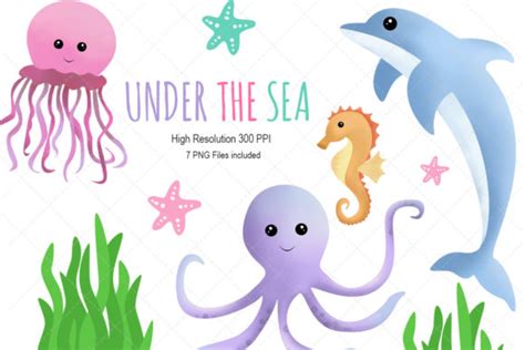 Sea Creatures Clipart Under The Sea Clip Art Whale Shark Turtle