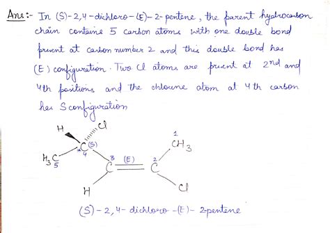 Solved Draw S 2 4dichloro E 2pentene Course Hero