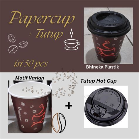 Jual Gelas Kopi Tutup Papercup Paper Cup Oz Gelas Kertas Hot Cup Shopee Indonesia