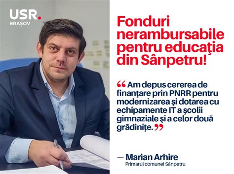 Proiect Depus De Prim Ria S Npetru N Vederea Finan Rii Prin Pnrr