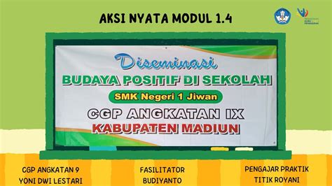 Aksi Nyata Modul Diseminasi Budaya Positif Cgp Angkatan Youtube