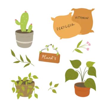 Kawaii Set Clipart Hd PNG Kawaii House Plant Sticker Set Set House