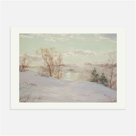 Verschneite Winterlandschaft Druck Vintage Weihnachten Nordische