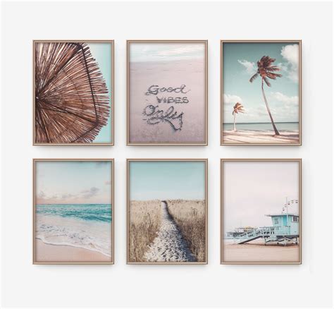 Beach Wall Art, Set of 6 Coastal Decor, Boho Beach Printable, Good ...