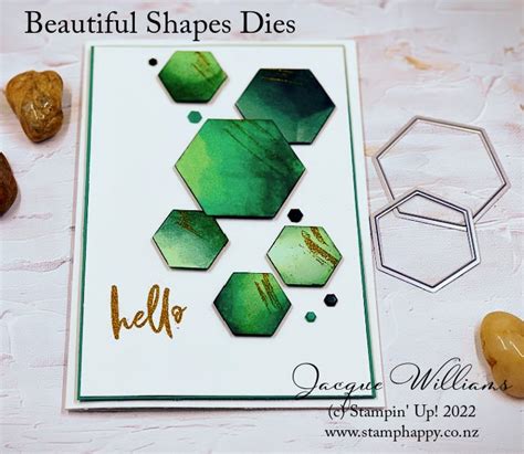 Clean And Simple Hexagon Card Beautiful Shapes Dies Stamp Happy