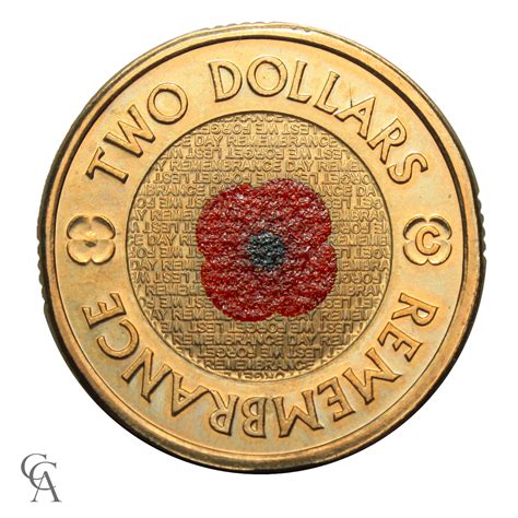 remembrance day red poppy  mintmark  coin