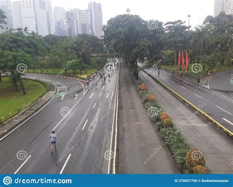 Jakarta S Car Free Day After The Rain Editorial Photo Image Of