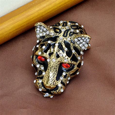 CINDY XIANG Tiger Leopard Head Broche Para Homens E Mulheres Muito