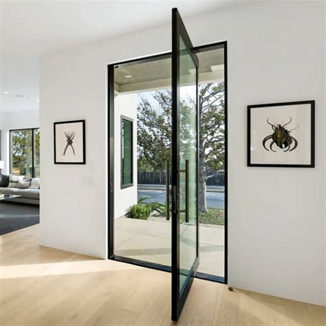 Modern Large Pivot Glass Front Door - kenwindow.com