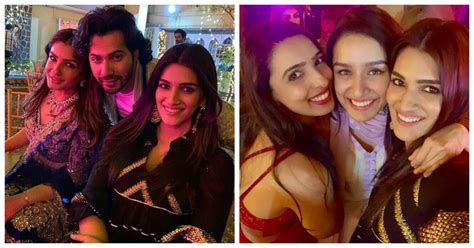 Kriti Sanon, Varun Dhawan and Shraddha Kapoor attend a friends pre ...