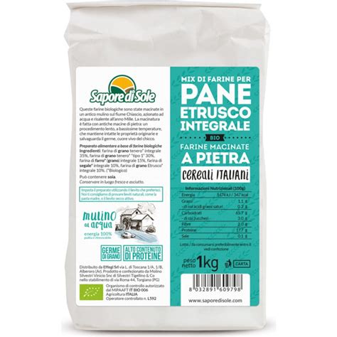 Sapore Di Sole Organic Flour Mix For Etruscan Bread 1 Kilogramm