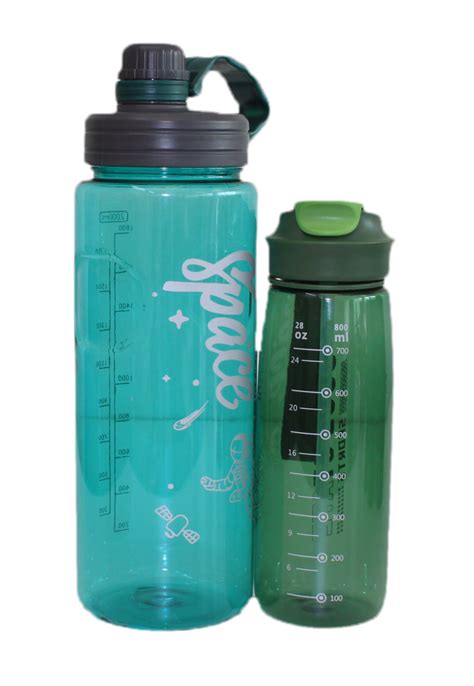 Plastic Water Bottle Set 2 Pcs With Wide Mouth And Flip Top Lid Shop Today Get It Tomorrow