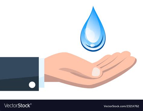 Save Water Concept With Hand Holding Drop Vector Image