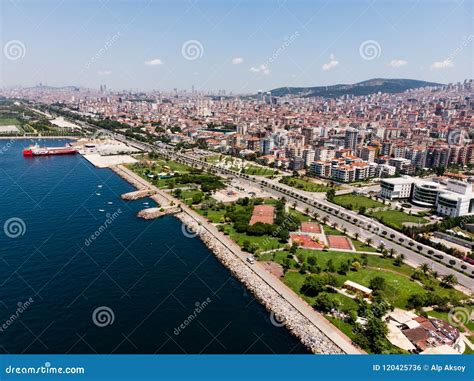 Aerial Drone View Of Kartal Istanbul City Seaside Stock Photo - Image ...