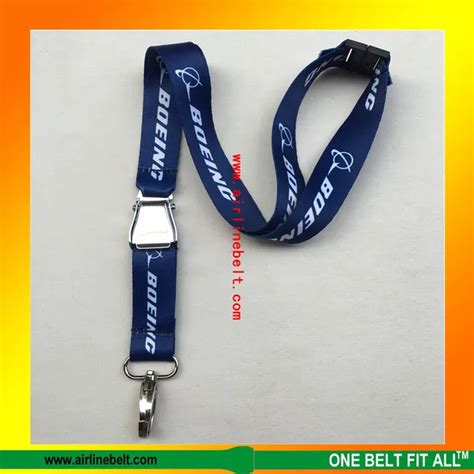 Boeing Seat Belt Aircraft Buckle Lanyard With ID Badge Card Case Holder