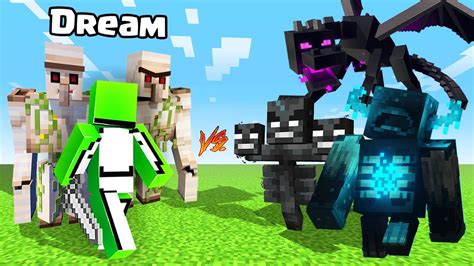 Dream Vs Wither Warden Ender Dragon Part 1 Minecraft Mob Battle Youtube