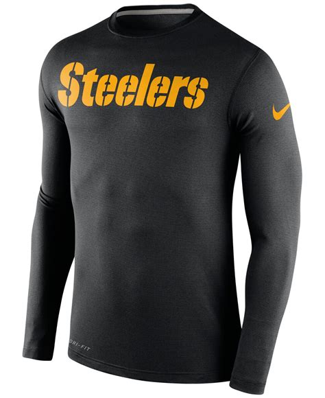 Lyst Nike Men S Long Sleeve Pittsburgh Steelers Dri Fit Touch T Shirt In Black For Men