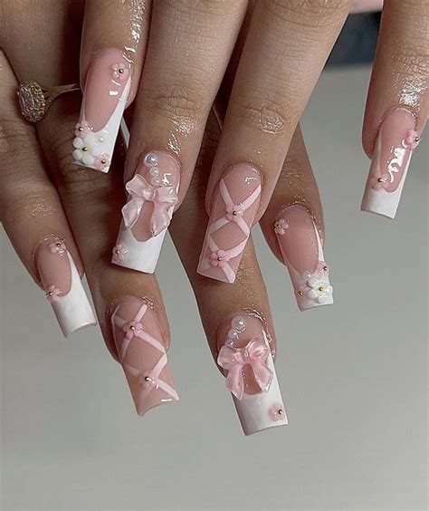 Gel X Nail Design Nails Inspo Coquette Nail Design Pink Nail Inspo