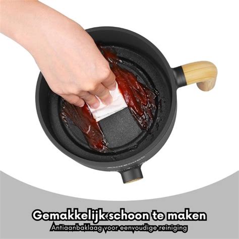 Elektrische Hot Pot Draagbare Mini Multikoker 1 5 L Met Antiaanbaklaag En Dubbele Bol