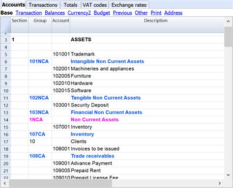 Accounts Table Saudi Arabia Banana Accounting Software