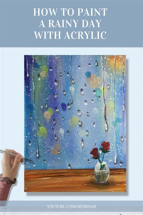 Acrylic Painting Rain Drops Tutorial Painting Rain Painting Diy