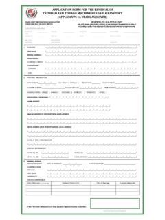 APPLICATION FORM FOR THE RENEWAL OF TRINIDAD Application Form For