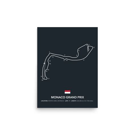 F1 Monaco Grand Prix Map Circuit Print - Etsy