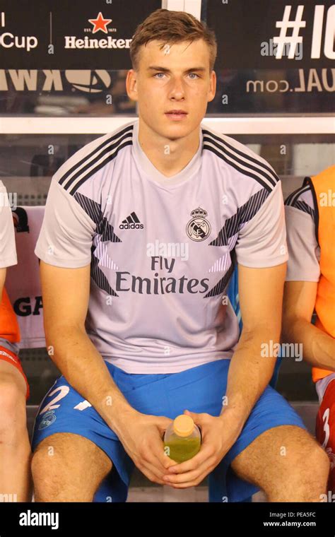 Andriy Lunin new goalkeeper of Real Madrid during warm up before Real ...